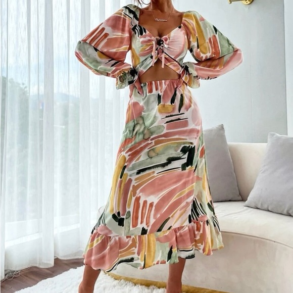 SHEIN multicolour dress with cut-out - Picture 3 of 3